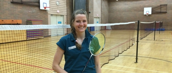 Maddy with Badminton Racquet