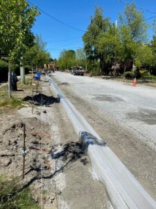 Works being done during the Florence Street Infrastructure project.