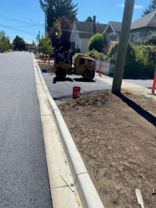 A shot of Florence street freshly paved